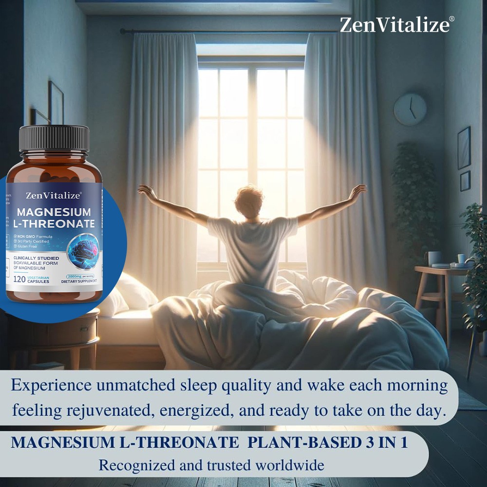 ZenVitalize Magnesium L-Threonate 2000mg, 30/60/120Capsule -144mg of Magnesium