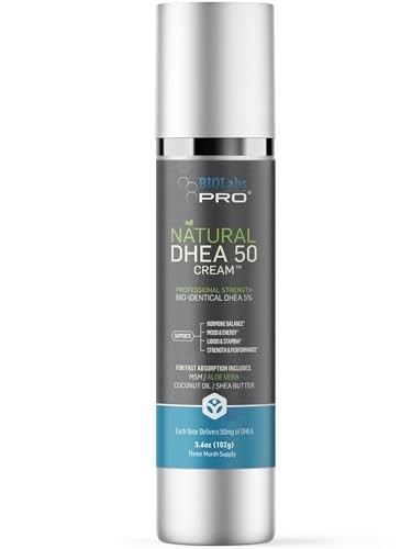 Dhea Cream 50mg Per Dose Bioidentical 3.6 Oz Three Month Supply Non Greasy Cream