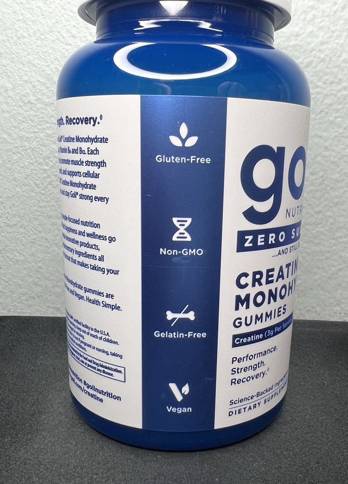 Zero Sugar Creatine Monohydrate Gummies Performance Supplement Support 60Ct