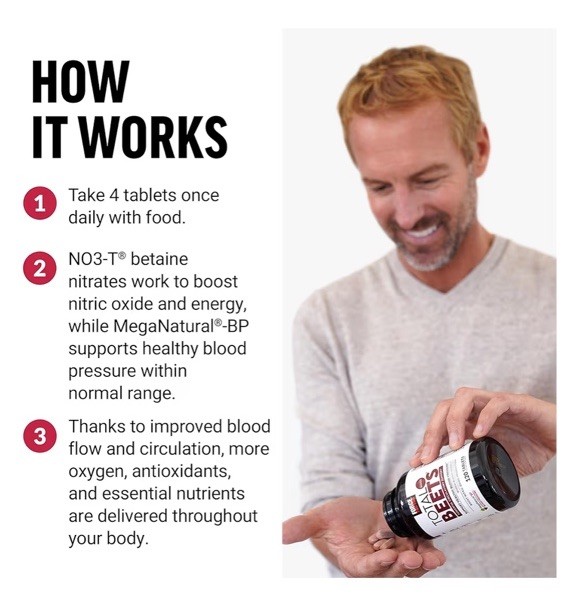 Total Beets Circulation Superfood Beet Root with Blood Pressure Support 120ct