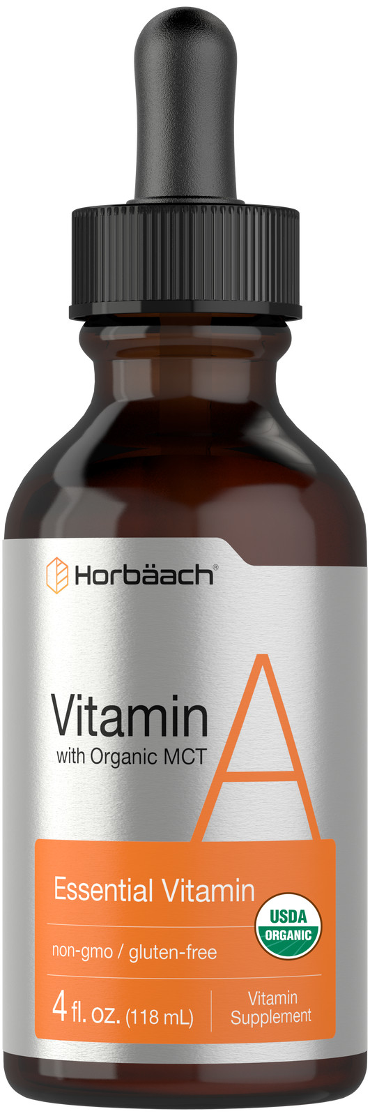 Vitamin A Liquid Drops | 4 fl oz Supplement | with Organic MCT | by Horbaach