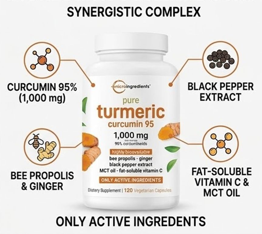 Micro Ingredients Turmeric Curcumin 95 2-Pack 1000mg Black Pepper 240 Capsule