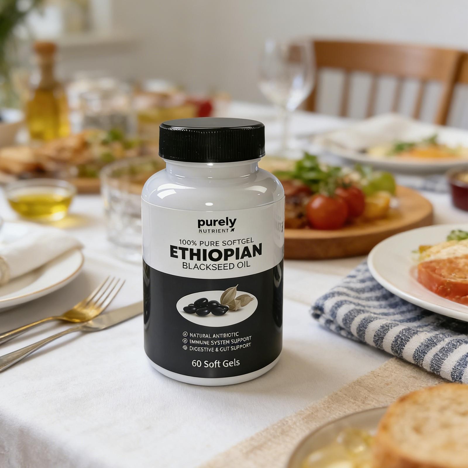 Ethiopian Black Seed Oil Softgels | 60 Softgels Immune, Digestive & Gut Support