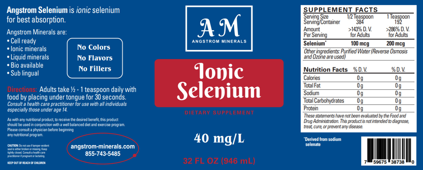 32 oz Angstrom Selenium by Angstrom Minerals