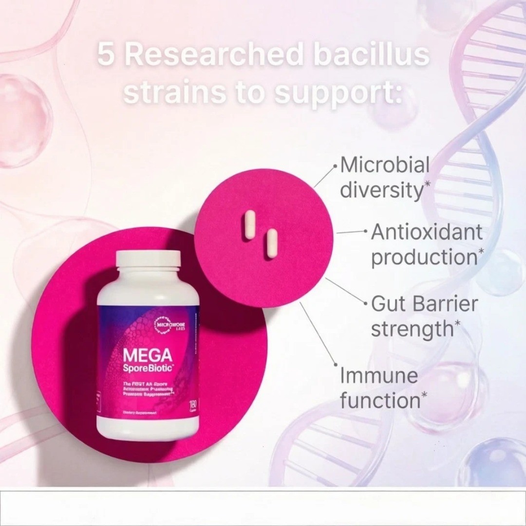 3PACKS Mega Sporebiotic 60 Capsules Microbiome Labs, probiotic supplement