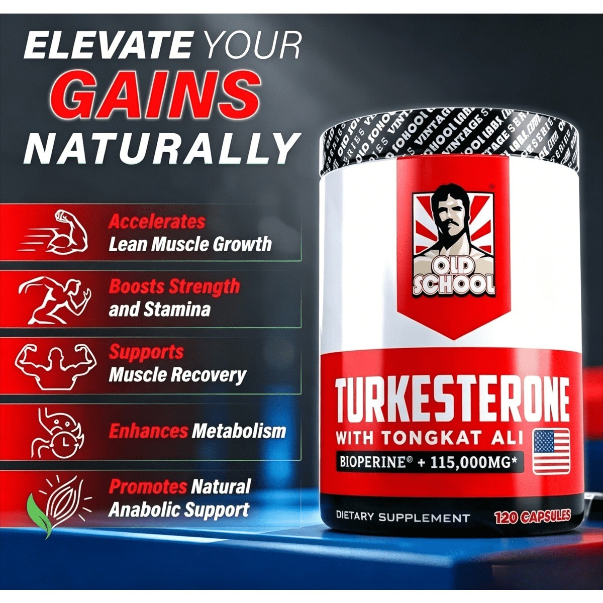 Turkesterone 1500mg – 120 Capsules, Non-GMO & Gluten-Free