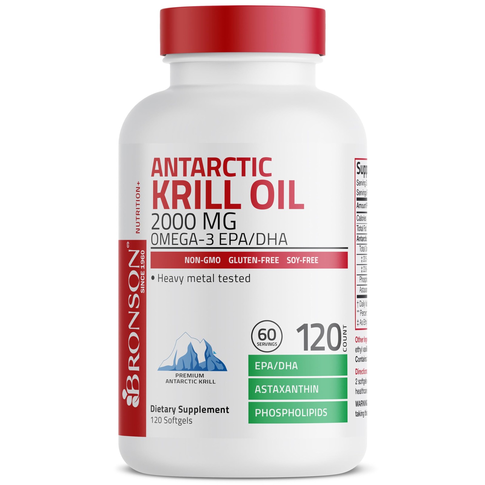 Bronson Antarctic Krill Oil 2000mg with Omega-3s EPA, 120 Count (Pack of 1)