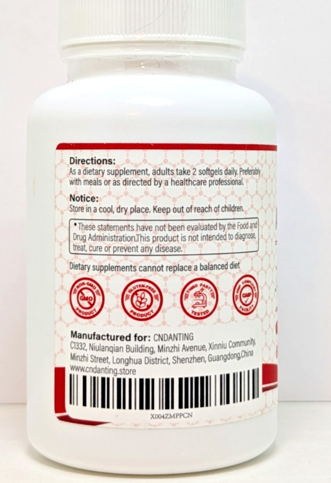 CNDANTING Astaxanthin 12mg Softgels 30 Servings 60 Softgels Exp 01/28
