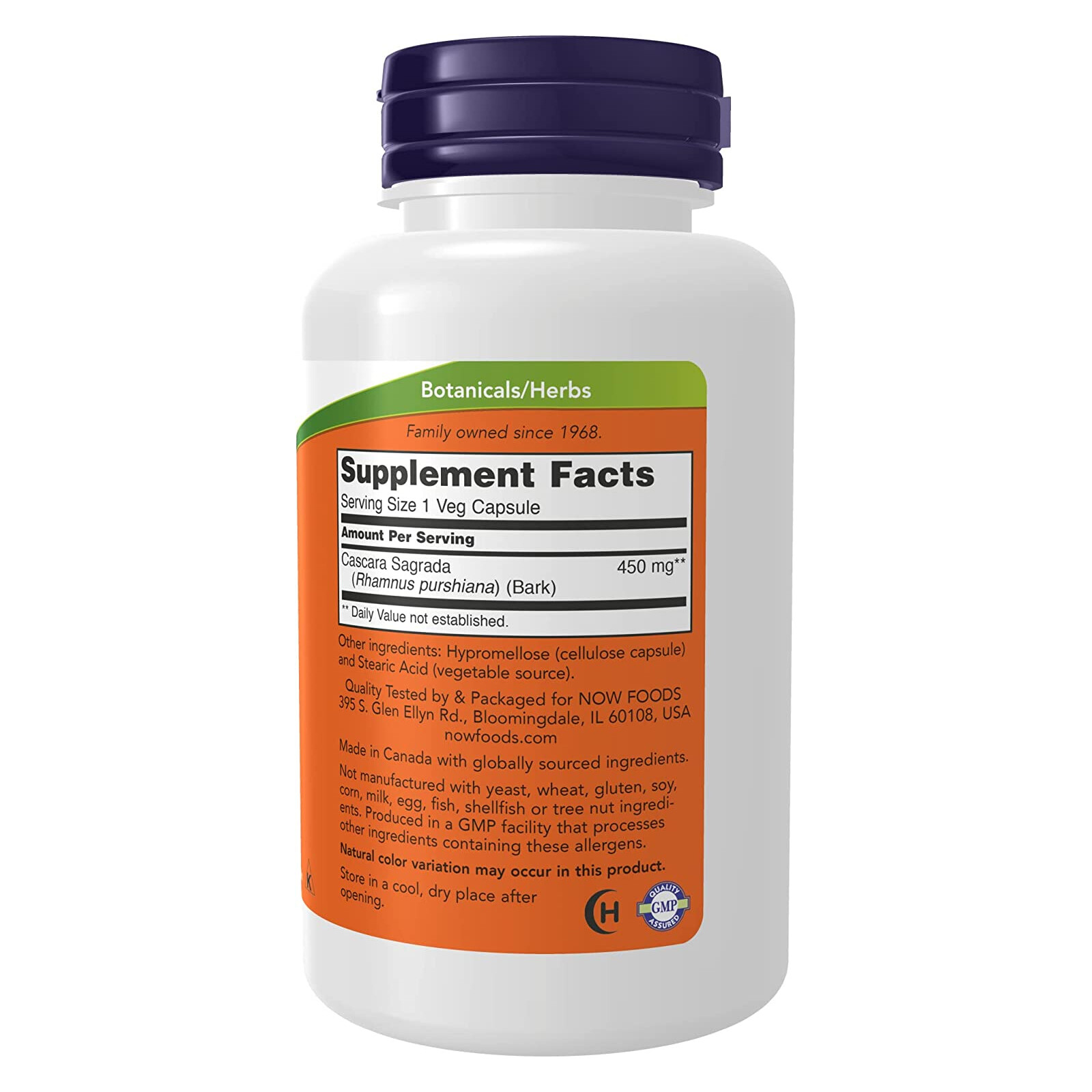 NOW FOODS Cascara Sagrada 450 mg 100 Veg Capsules