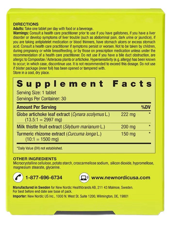 New Nordic Active Liver 30 Tablets Dairy-Free, Gluten-Free, Vegan, Free Shipping