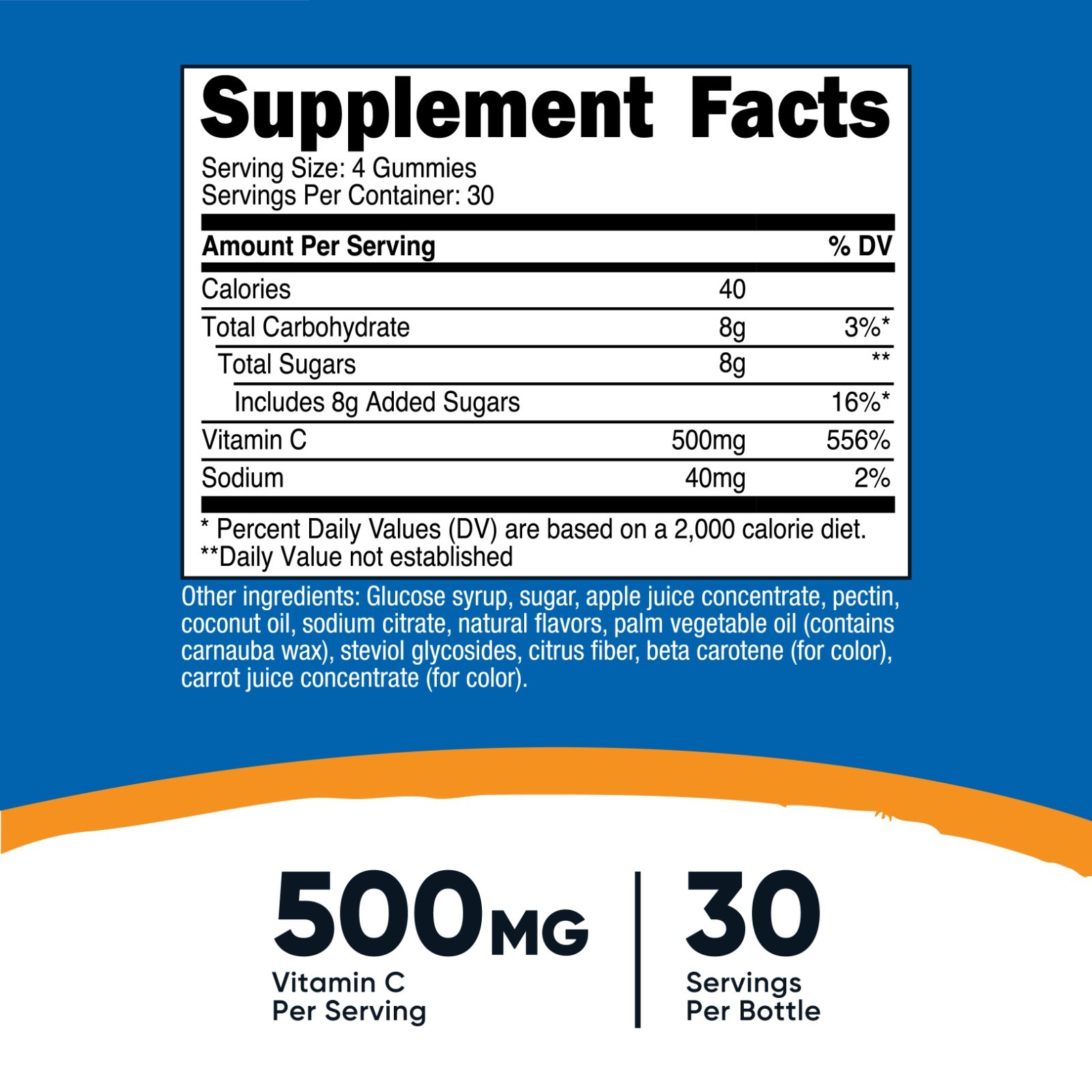 Nutricost Vitamin C Gummies (500mg) 120 Gummies – Made With Natural Flavors