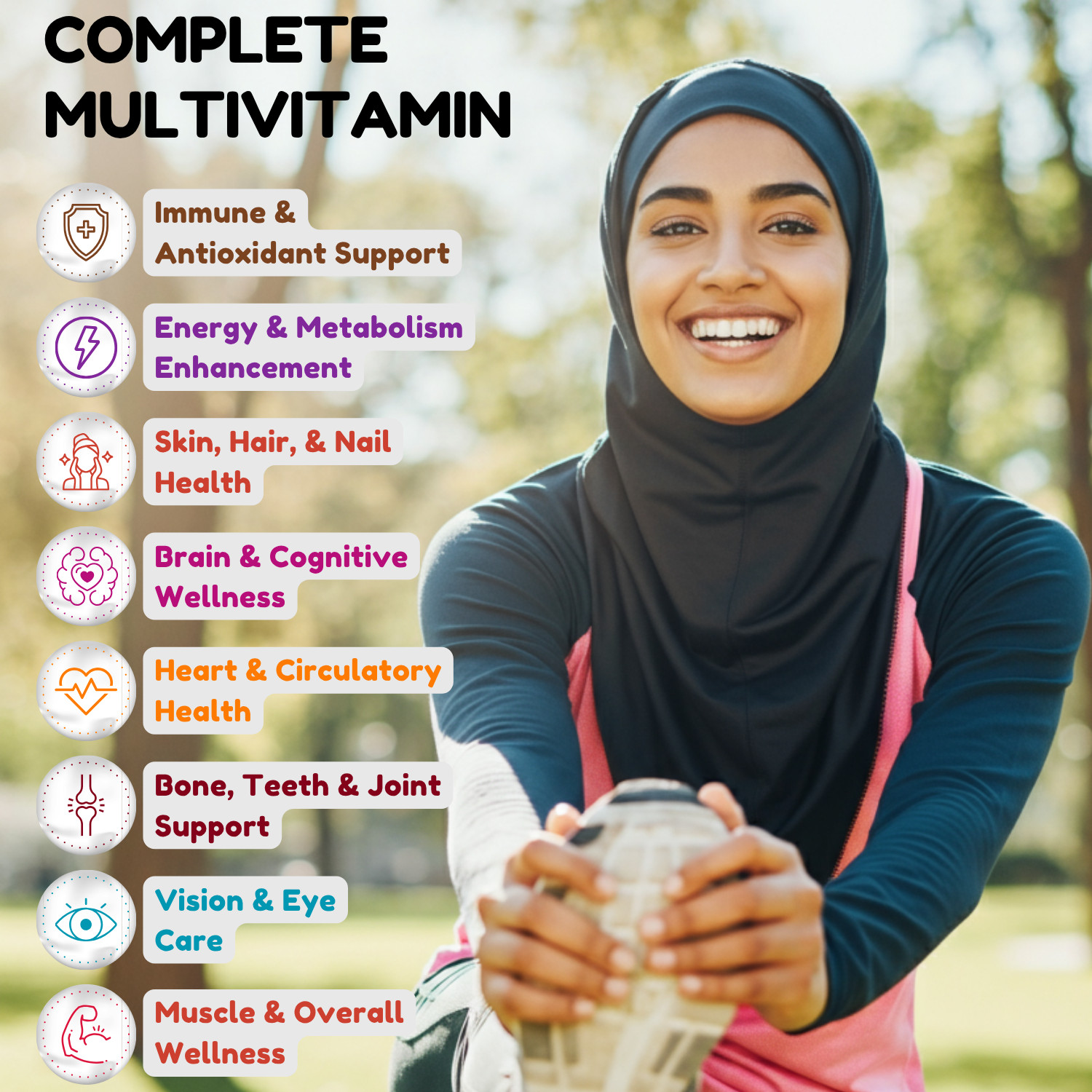 Shifaa Nutrition Halal Multivitamin for Women & Men, 90 Ct, Allergen-Free