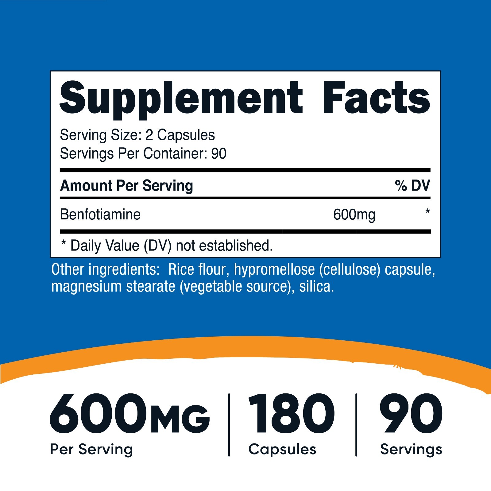 Nutricost Benfotiamine (600 mg) 180 Capsules – Fat Soluble Vitamin B1
