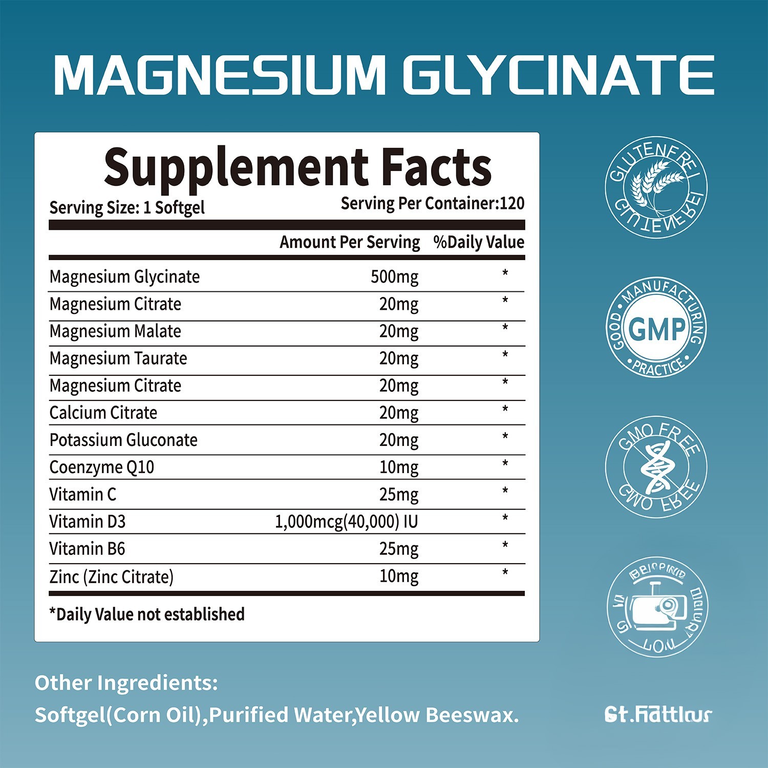 Magnesium Glycinate 500mg | Improved Sleep, Stress & Anxiety Relief | 02/07/2027