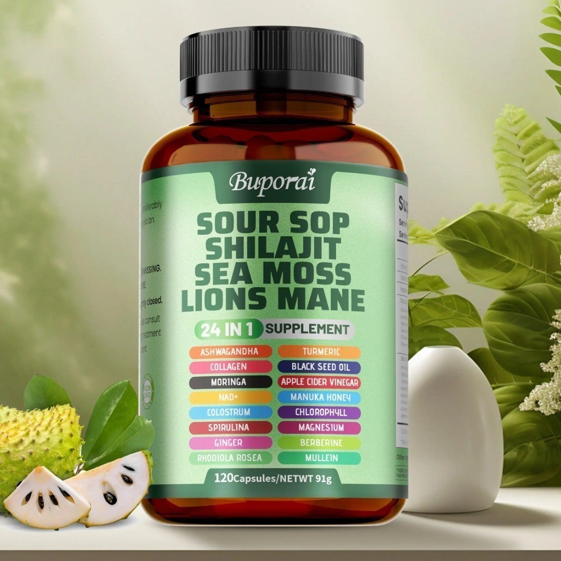 24 in 1 Soursop Dietary Supplement Skin Joint Bone Health Support NEW