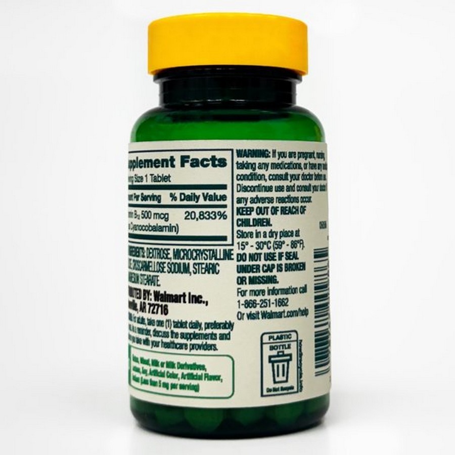 Spring Valley Vitamin B12 Tablets, 500 mcg, 100 Count Free Shipping US