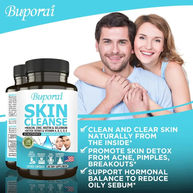 Skin Cleanse 120pcs, Brightening, Anti-aging, Support Hair, Skin and Nail Health