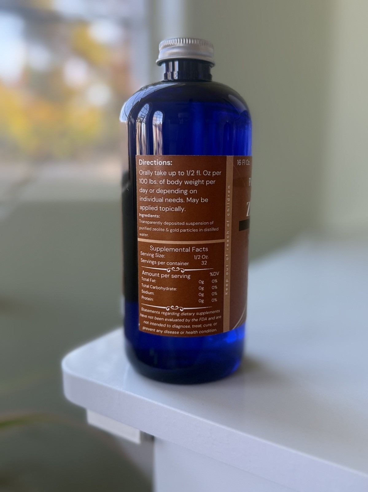 Colloidal Zeolite & Gold 16 Oz. 200 PPM Ultra Concentrated Liquid- FREE SHIPPING