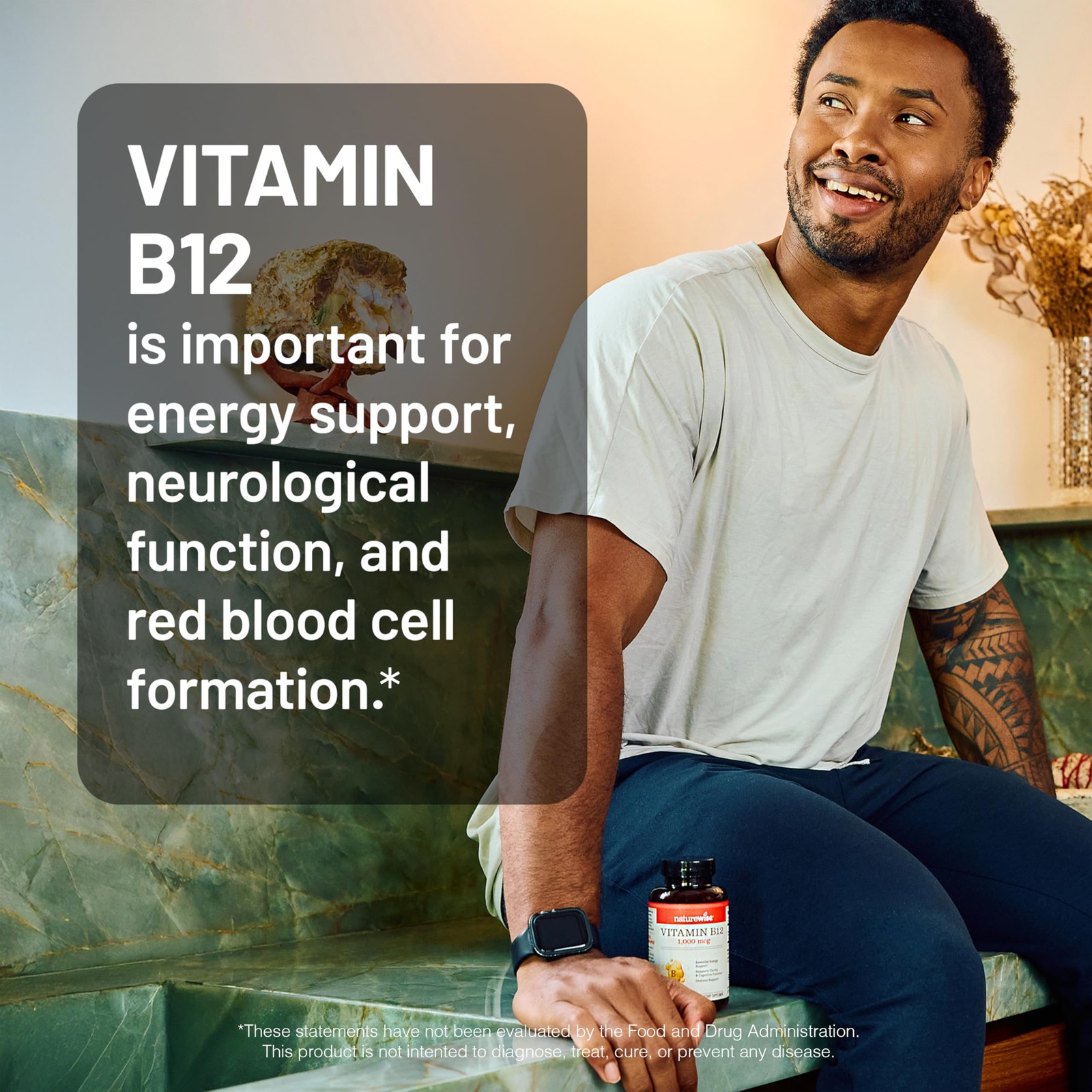 Vitamin B12 1000 mcg Dietary Supplement for Supporting Energy Metabolism, Me…