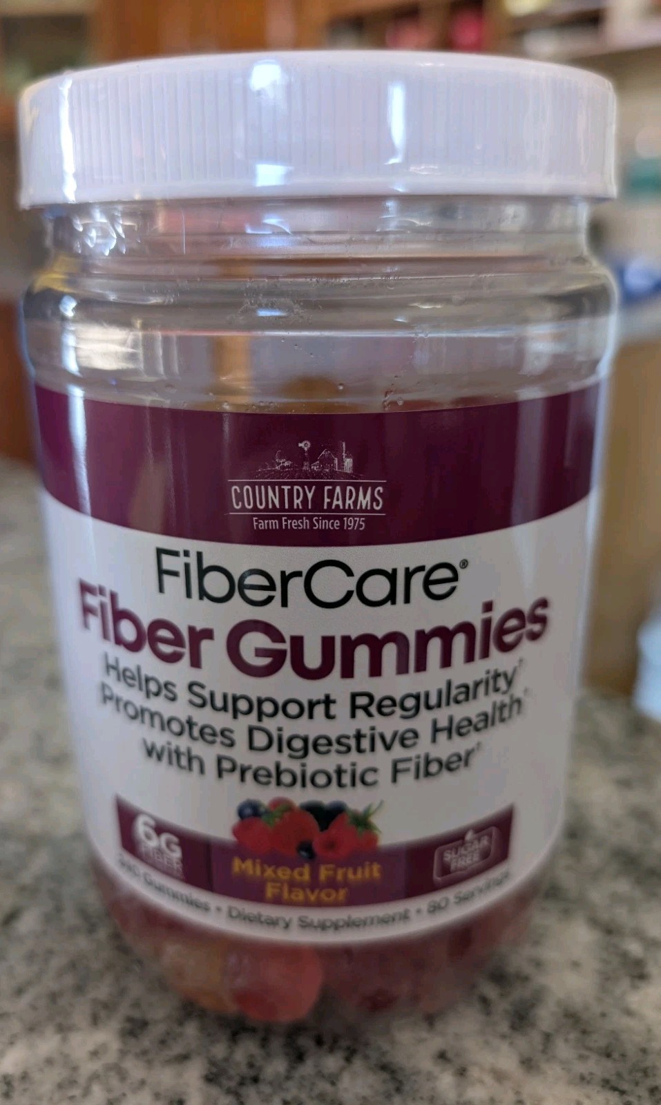 Country Farms Fiber Care 240 Prebiotic Fiber Gummies Mixed Fruit EXP 01/2028