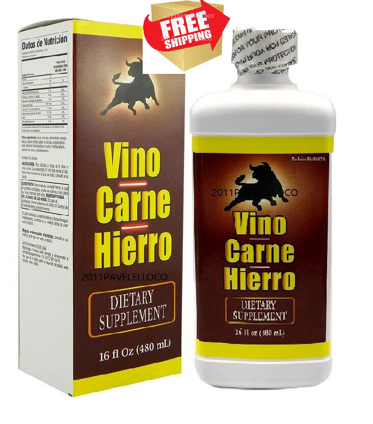 VINO CARNE HIERRO IRON DIETARY SUPPLEMENT – Suplemento Nutricional 16 fl oz
