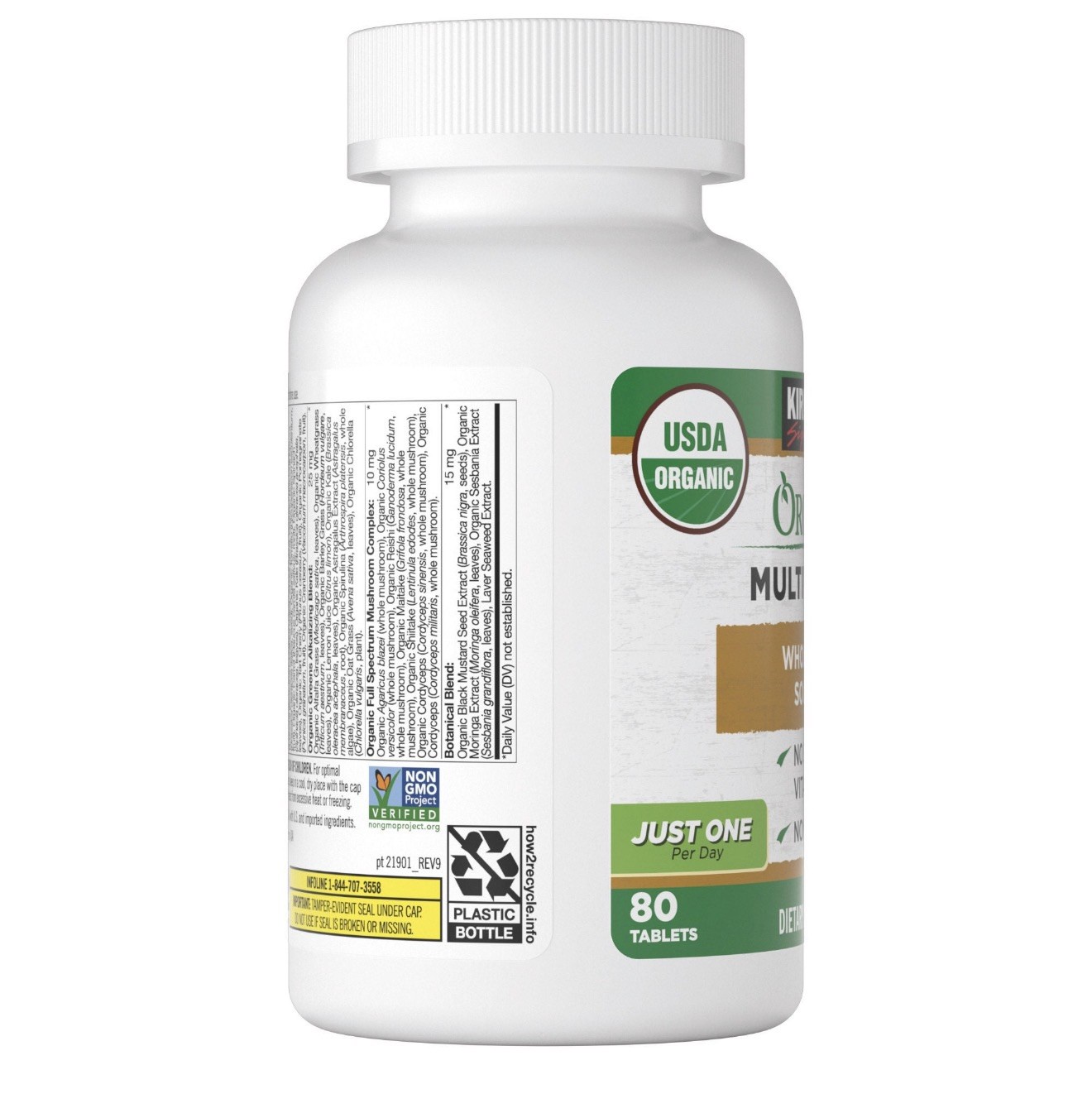 Kirkland Signature USDA Organic Multivitamin, 80 Coated Tablets