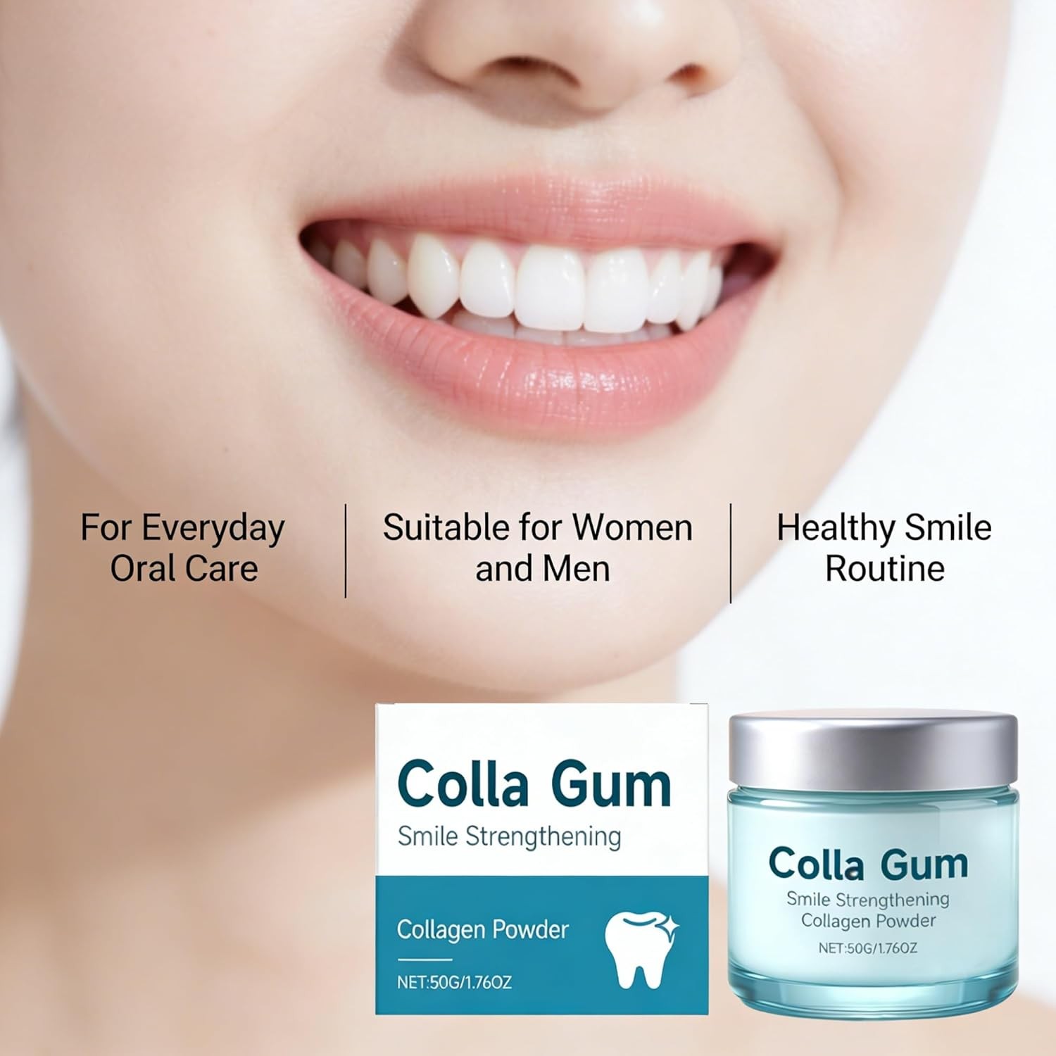Collagen Tooth Powder for Daily Oral Care, Fresh Breath & Clean Teeth, 1pc