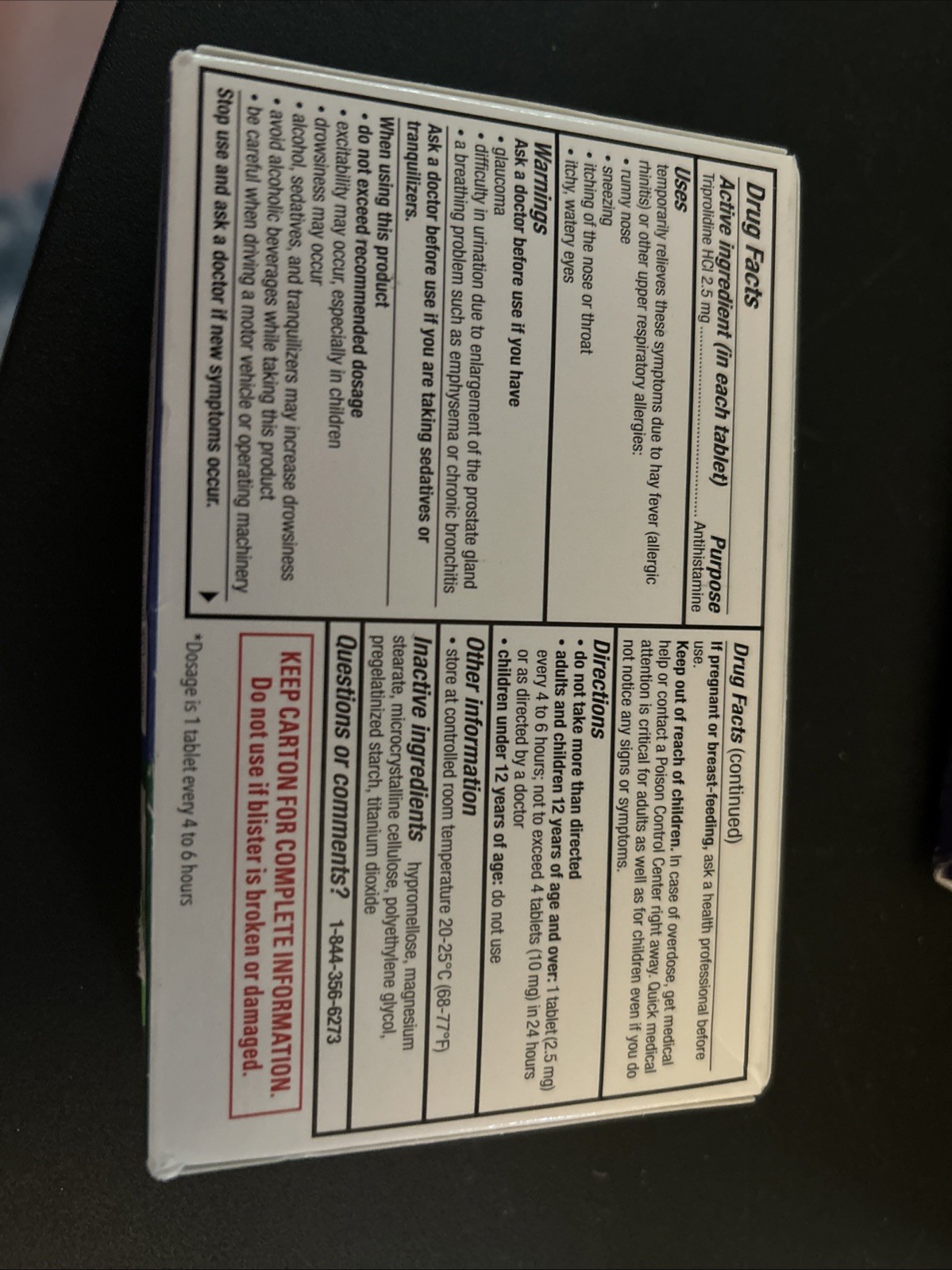 Flonase Nighttime Allergy Relief Triprolidine HCl 36 Tablets- 10/24, 2 Boxes