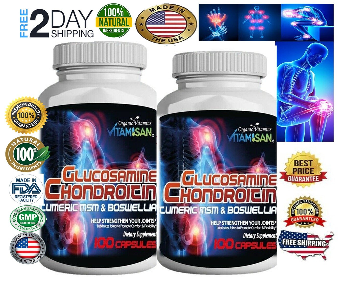 Glucosamine Chondroitin Joint Msm Strength Triple alivio rodilla