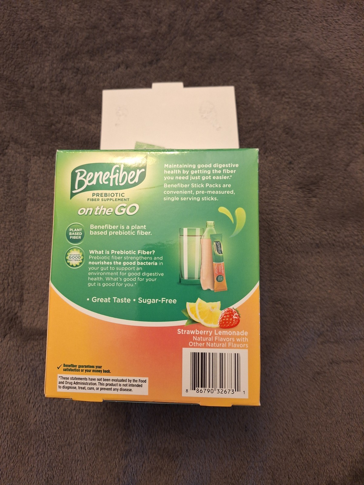 Benefiber On The Go Prebiotic Fiber Strawberry Lemonade 35 Pk Open Box Exp 09/27