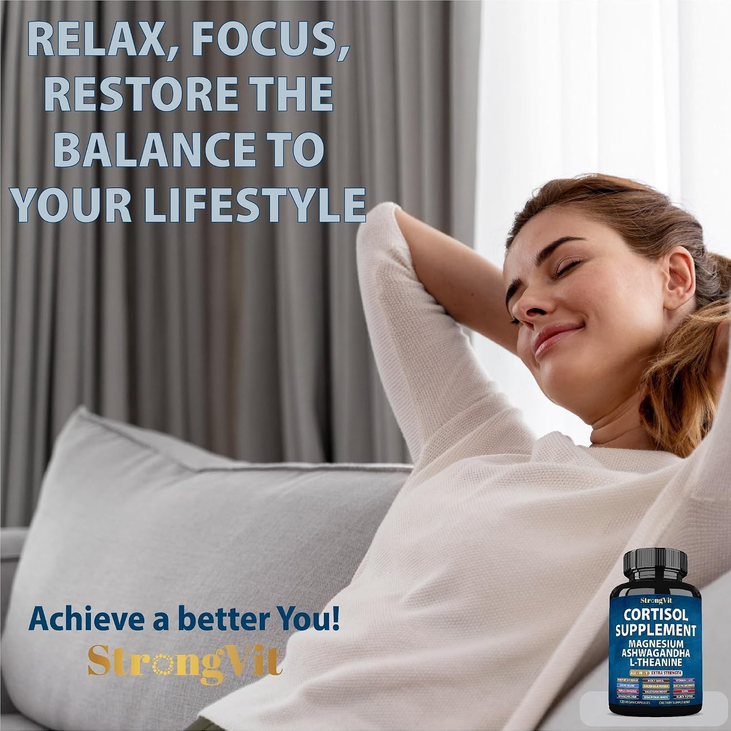 Magnesium & Natural Adaptogens for Hormonal Balance – 120 Capsules