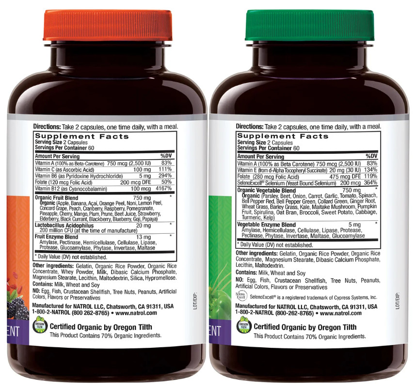 Natrol JuiceFestiv Daily Fruit & Veggie, 240 Capsules