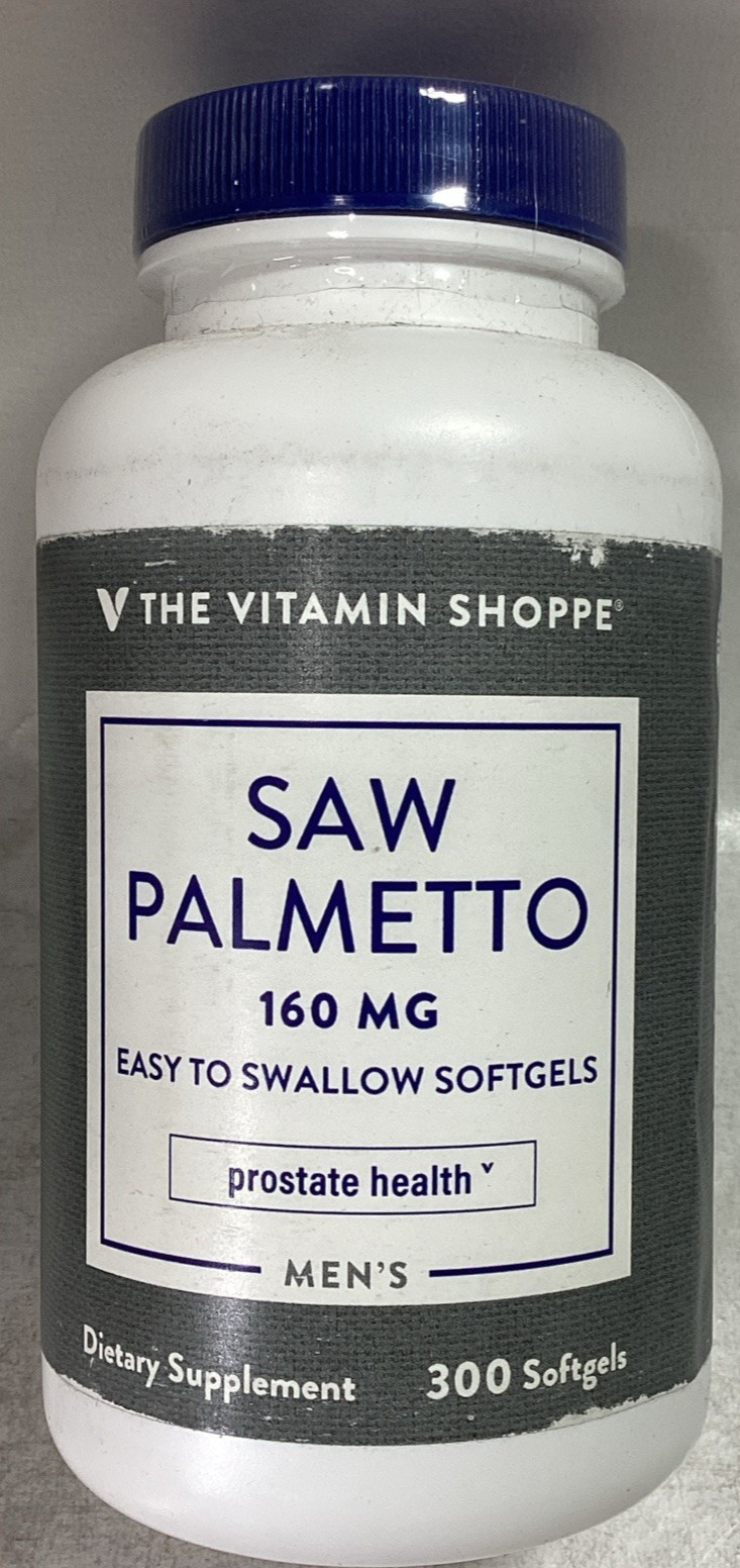 Vitamin Shoppe Saw Palmetto 160mg Men 300 Softgels Exp 02/2028