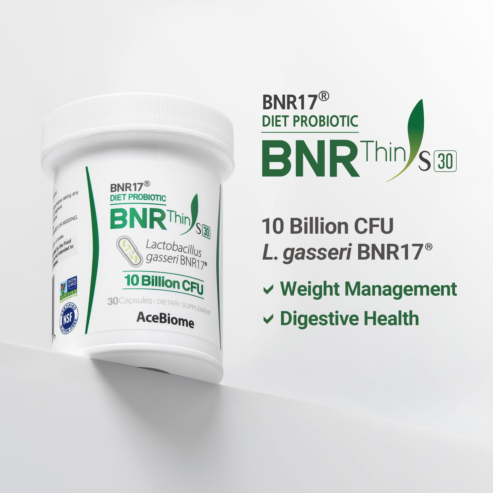 Lactobacillus Gasseri BNR17, 10 Billion CFU, 30 Capsules, Probiotic Supplement