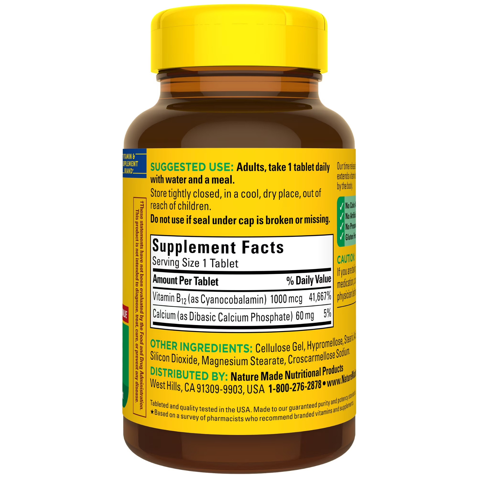 Vitamin B12 1000 Mcg Time Release Tablets, Dietary Supplement, 150 Count