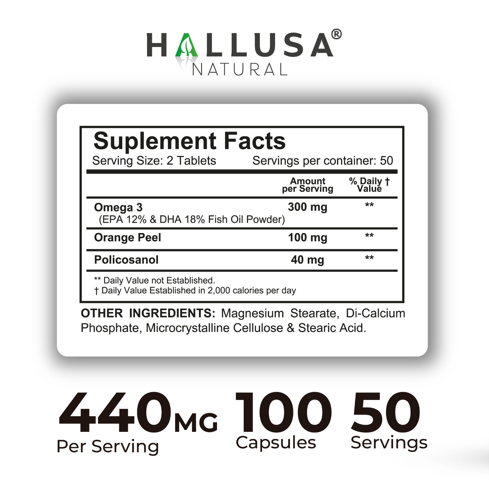 HALLTRIGLIC – Heart Health – Lower Triglycerides & Cholesterol – 100 Tabs