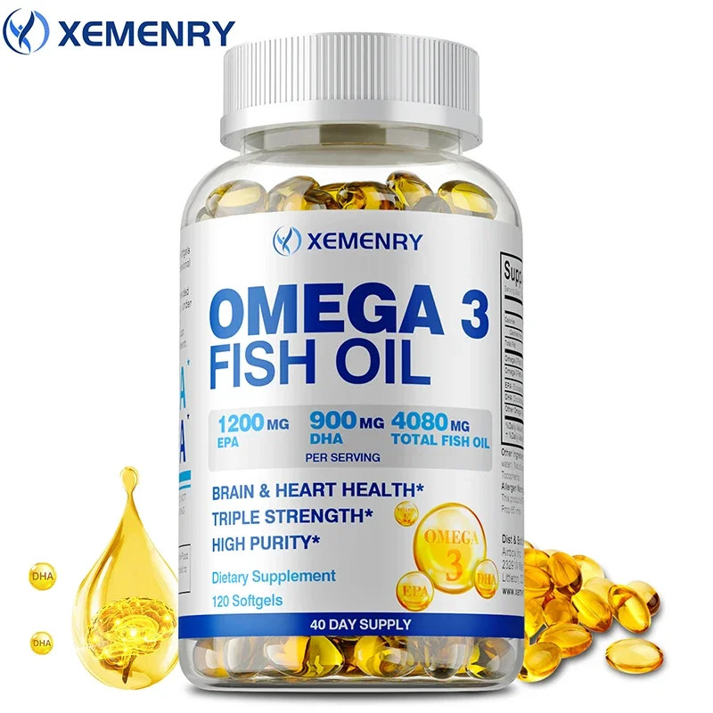 Omega-3 Fish Oil 120pcs – Brain and Heart Health, Boost Immunity, and Slow Aging