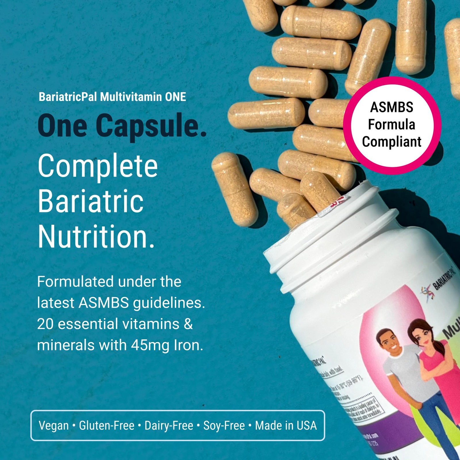 BariatricPal Multivitamin ONE 1 per Day! Bariatric 90 Count (Pack of 1), Red