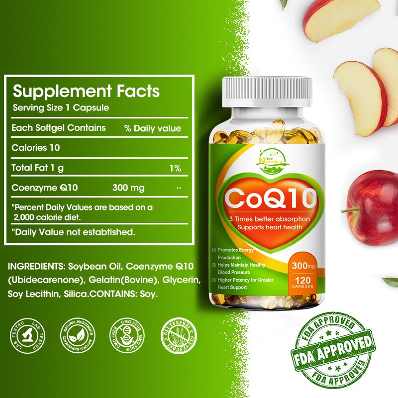 CoQ 10 Coenzyme Q10 300mg Cardiovascular Support For Heart Health 120*1/2/4 Caps