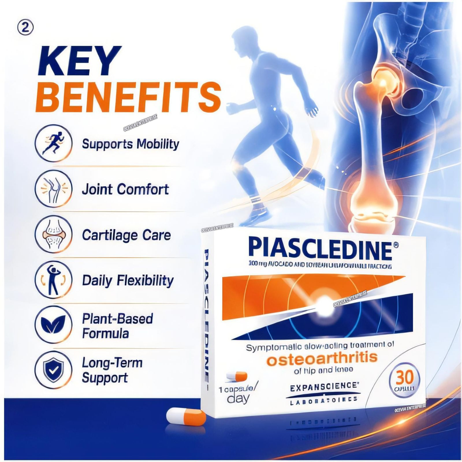 2 New Box PIASCLEDINE 300mg Anti-rheumatic Osteoarthritis Joint-Pains 30 Count