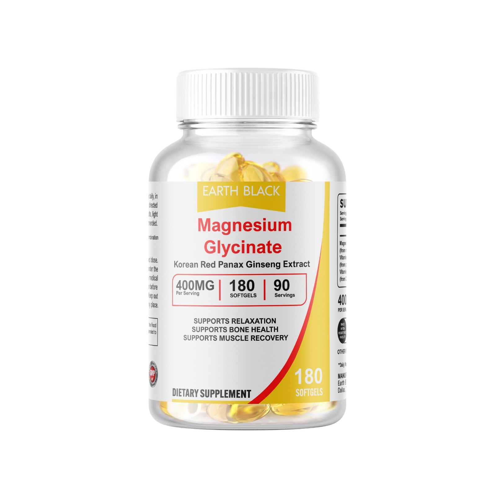 Magnesium Glycinate 400mg Sleep Stress Relief Bone Support 180 Softgels