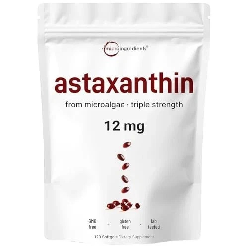 2 Pack | Astaxanthin 12mg, 120 Softgels, 4 Month Supply-NEW FREE SHIPPING-+