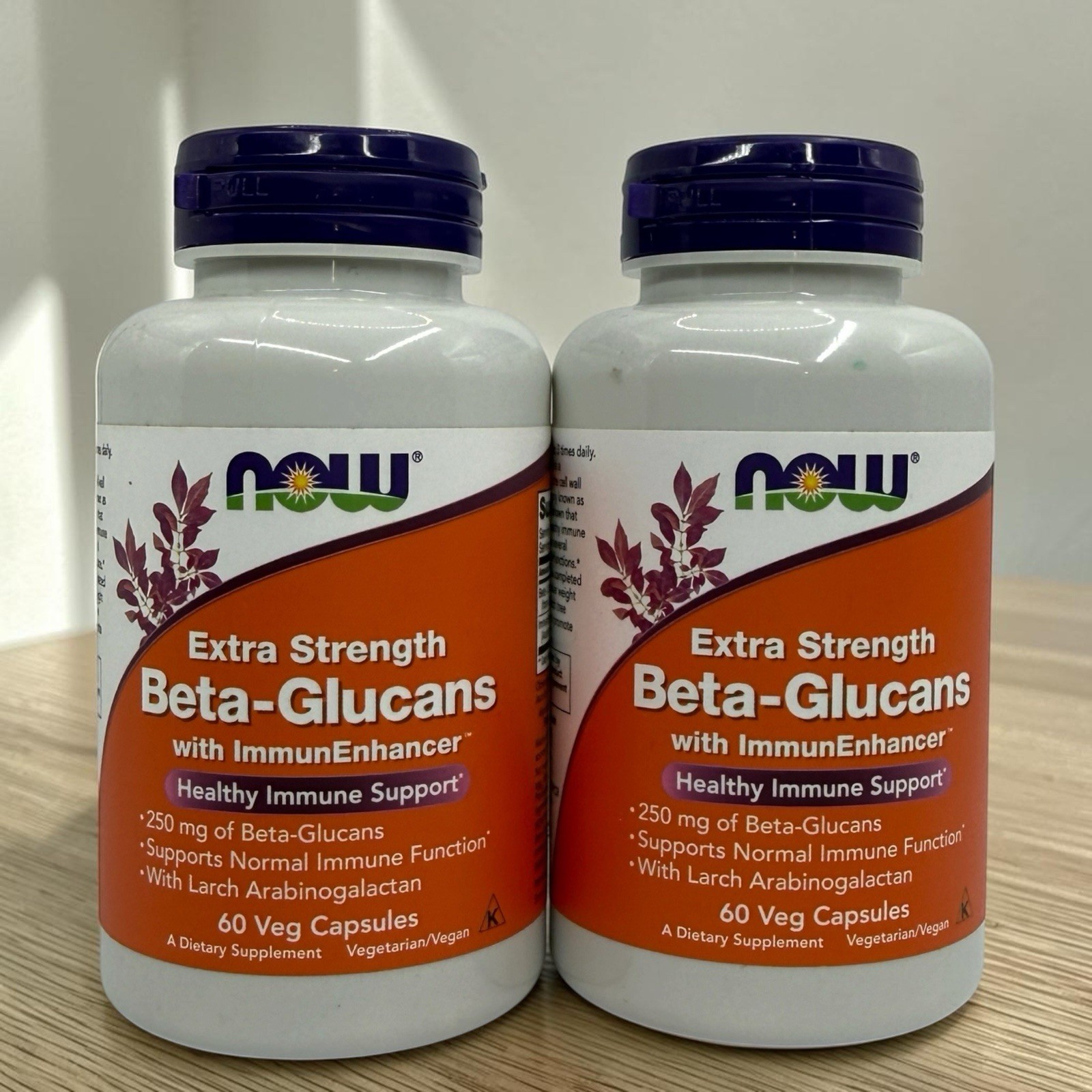 NOW Foods Beta Glucans Immune Support Supplement 120 Veg Caps 2Pk EXP 3/29