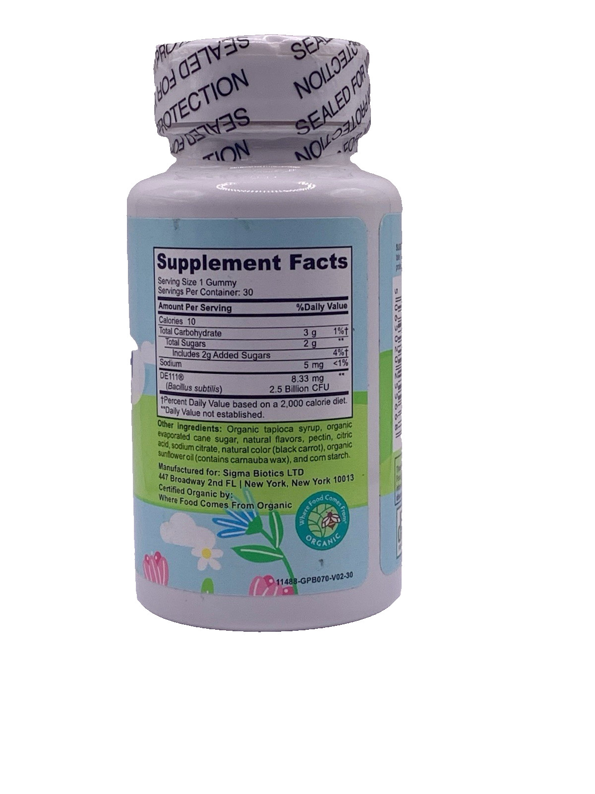 Organic Probiotic Gummies for Kids ~ Bacillus Subtilis ~ Digestive Support