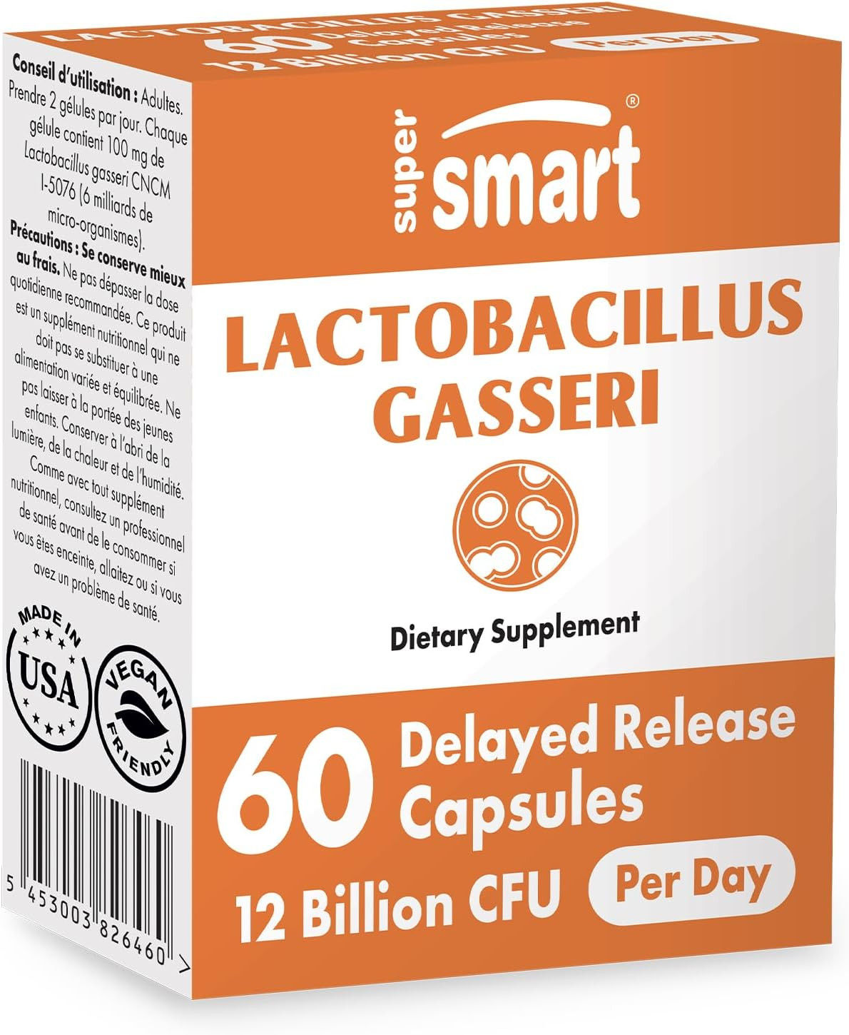 Supersmart Lactobacillus Gasseri 12 Billion CFU per Day – Probiotic 60 Capsules
