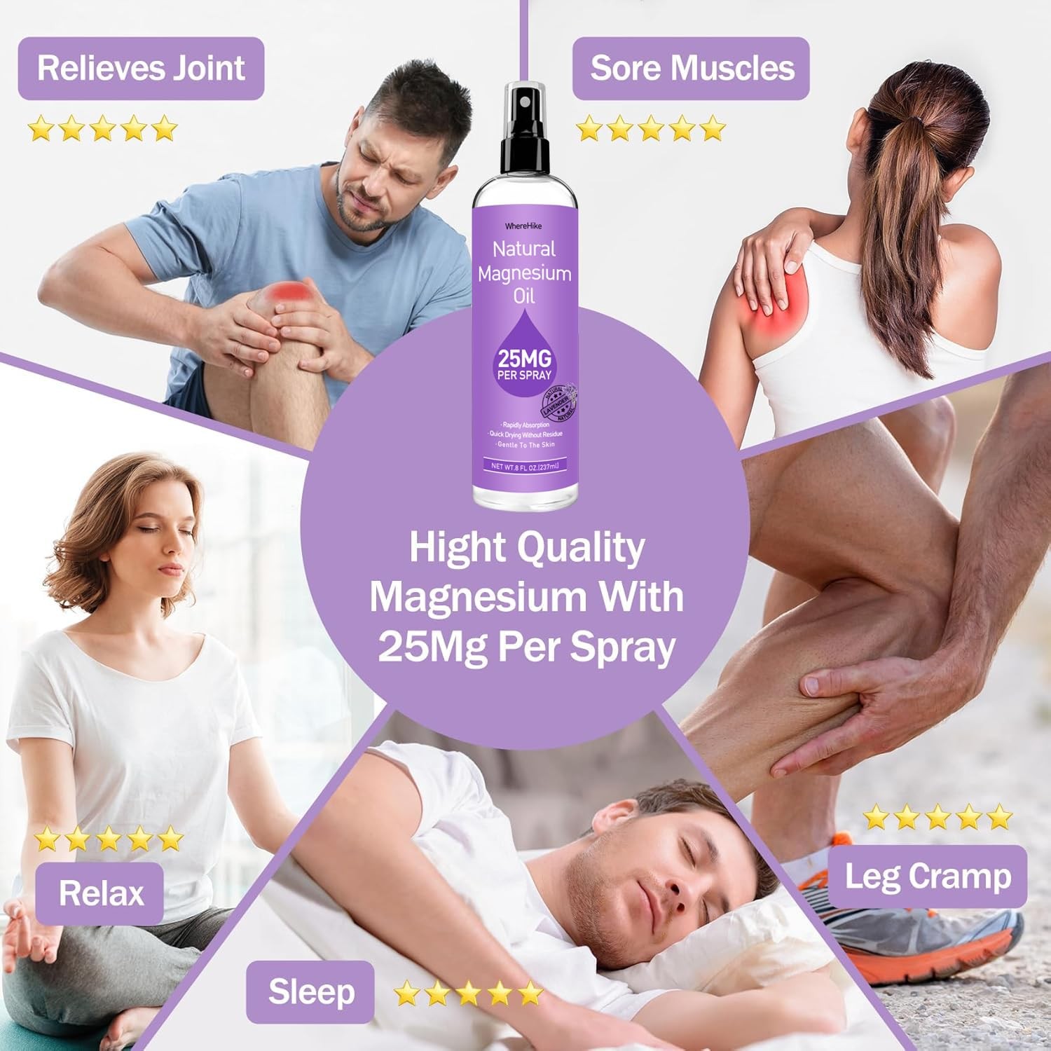 Stilip Magnesium Spray, Pure Oil Spray for 8 Fl Oz (Pack of 1)