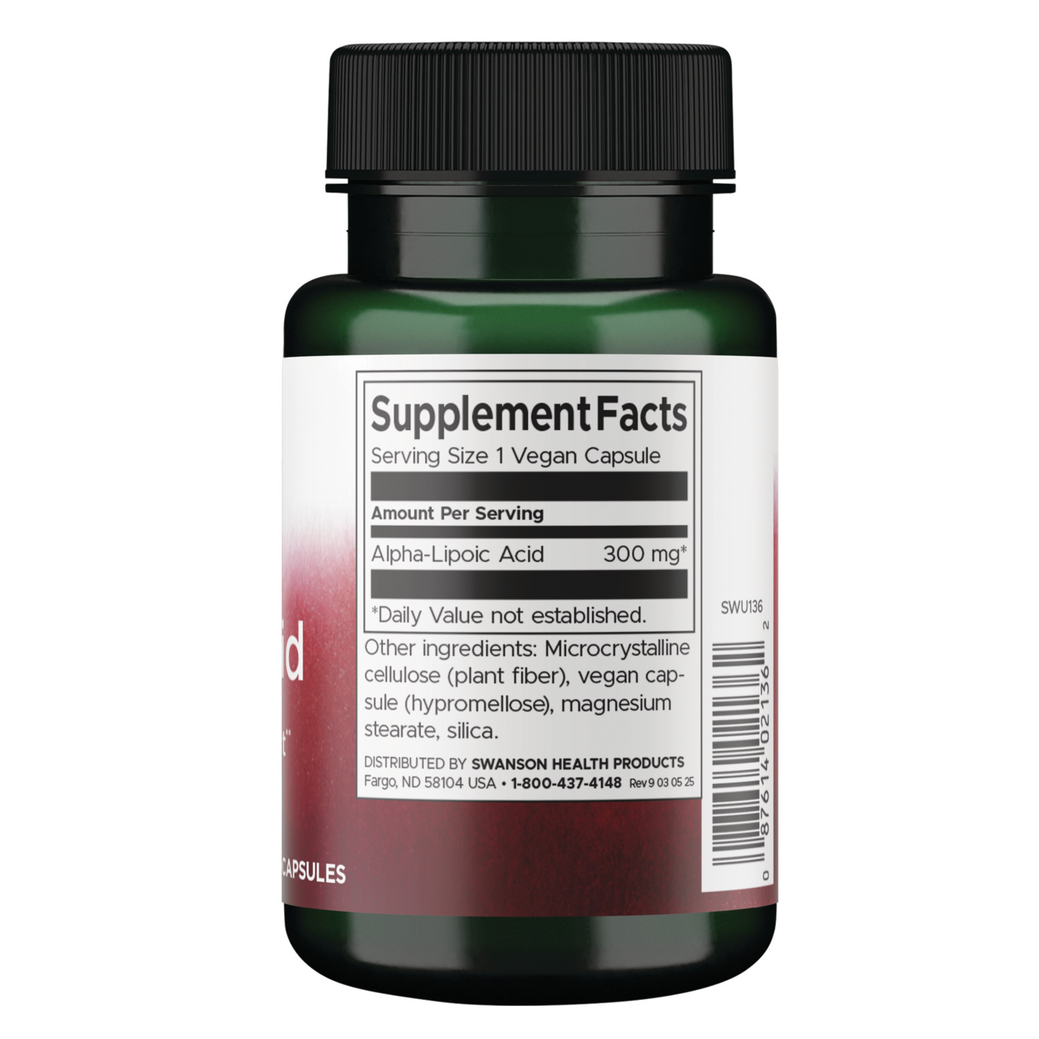 Swanson Alpha Lipoic Acid Capsules, 300 mg, 60 Count