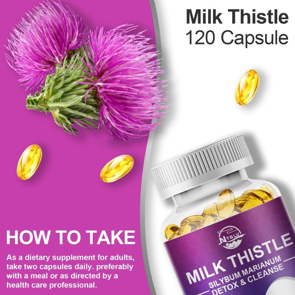 Milk thistle capsules support inflammation of the liver and thyroid gland 120pc