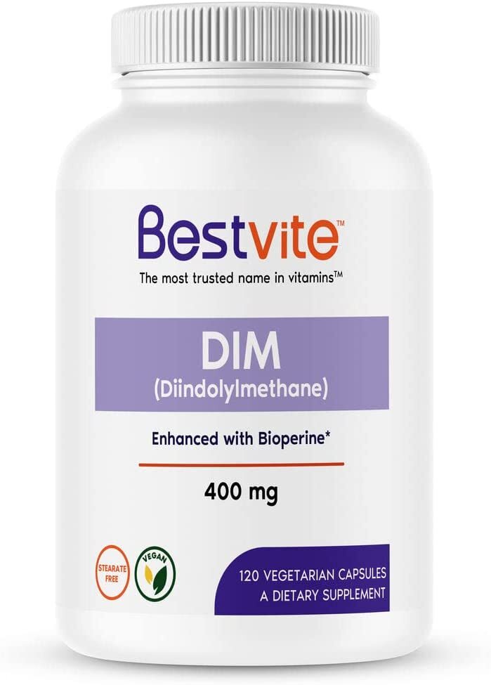 BESTVITE DIM (Diindolylmethane) 400mg with Bioperine (120 Vegetarian Capsules)