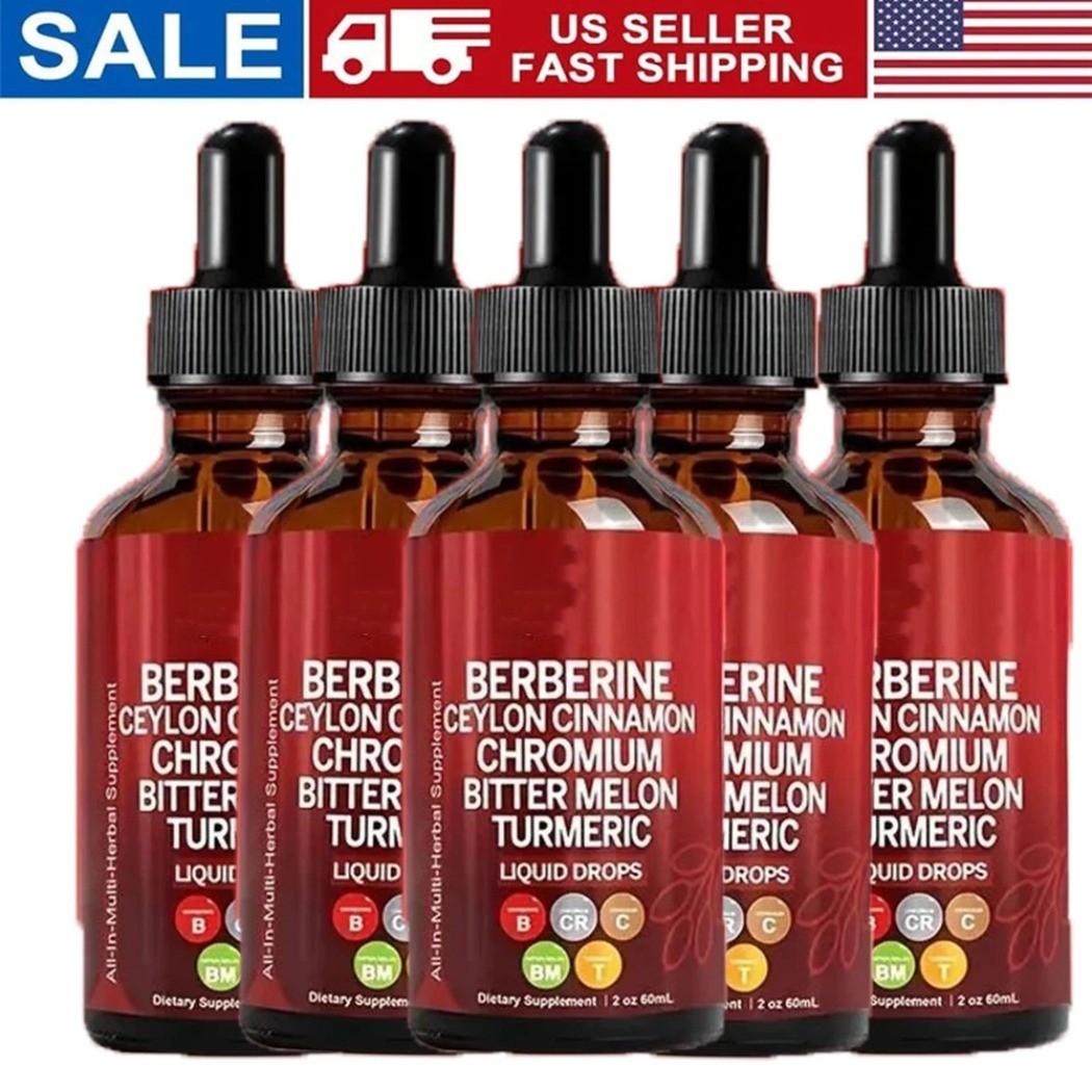 5/3PACK NEW Clean Nutra Berberine with Ceylon Cinnamon Supplement Liquid Drops